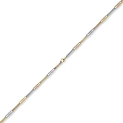 5mm Phantasiekette Halskette Collier aus 585 Gold tricolor gelb/rot/weiß 50cm