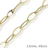 12mm Phantasie-Kette Halskette Collier aus 585 Gold Gelbgold glänzend 45cm