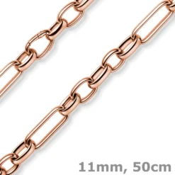 11mm Phantasie Kette Halskette Collier aus 585 Gold Rotgold 50cm
