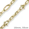 16mm Phantasie-Kette Halskette Collier aus 585 Gold Gelbgold 55cm