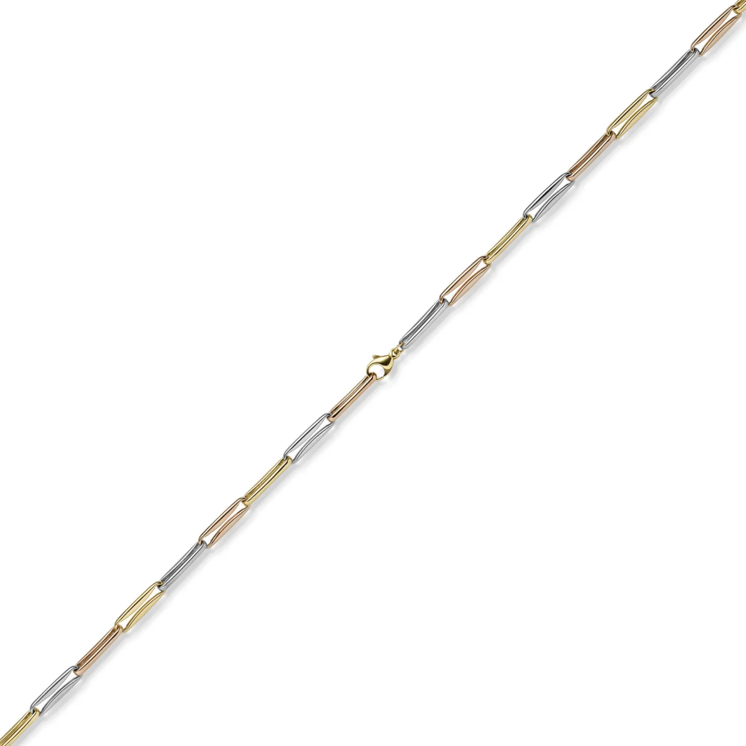 5mm Phantasiekette Halskette Collier aus 585 Gold tricolor gelb/rot/weiß 45cm