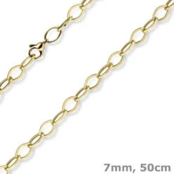 7mm Phantasie-Kette Halskette Collier aus 585 Gold Gelbgold glänzend 50cm