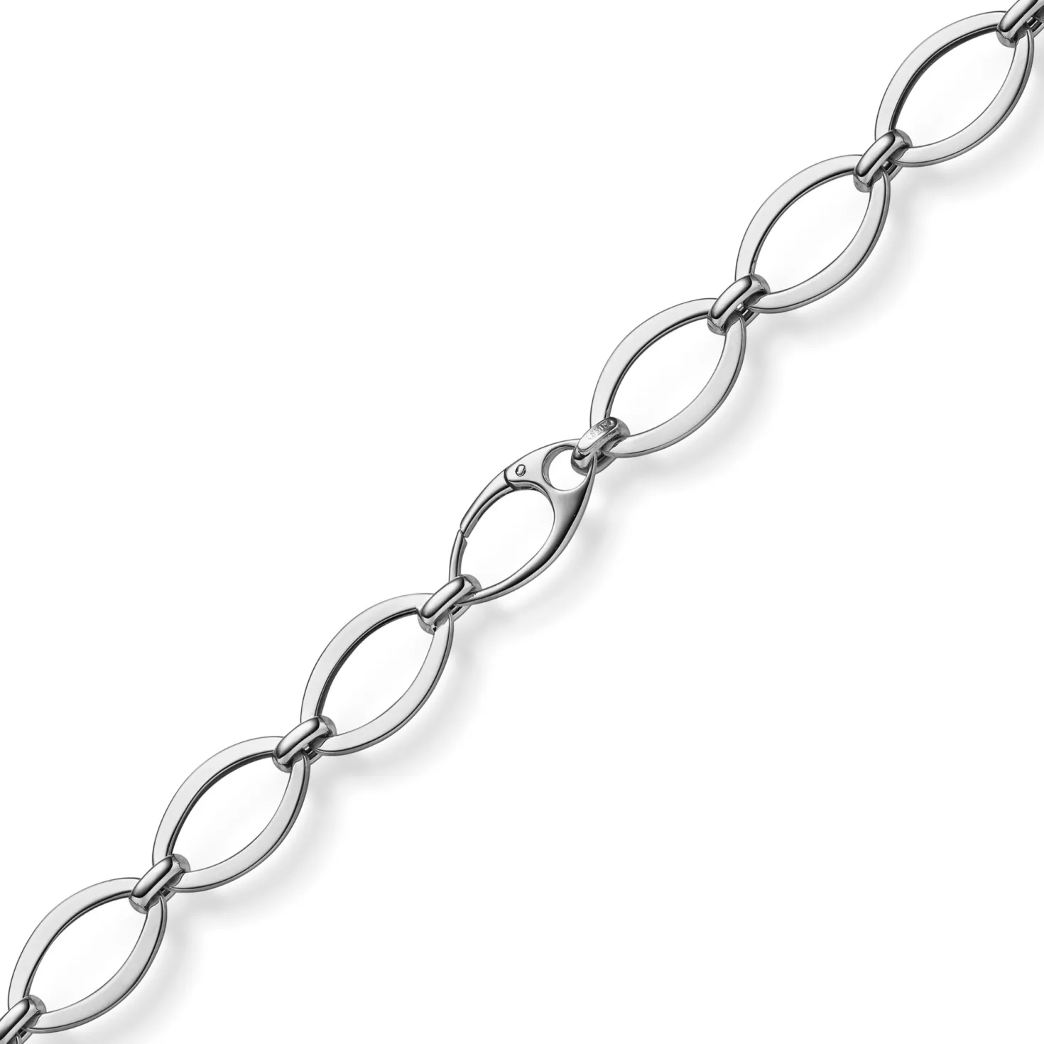12,5mm Phantasie-Kette Halskette ovale Kettenglieder 585 Gold Weißgold 45cm