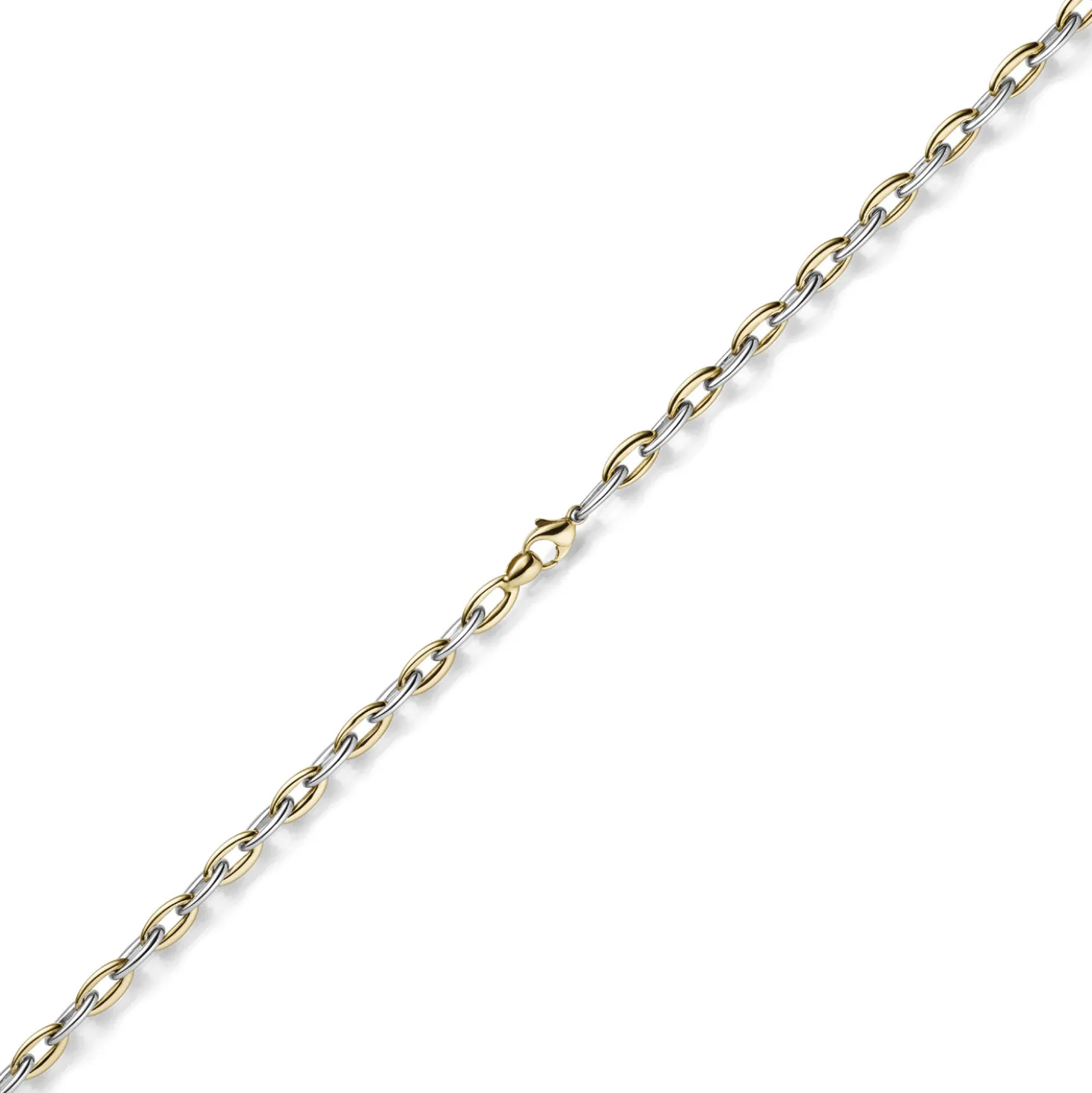 5mm Phantasiekette Halskette Collier aus 585 Gold Gelbgold Weißgold bicolor 45cm