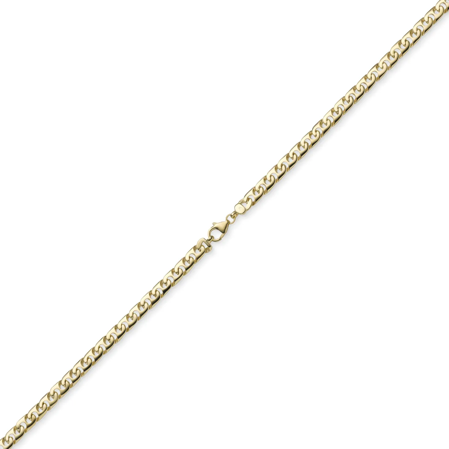 6,5mm Phantasiekette Kette Collier Halskette, 585 Gold Gelbgold, glänzend, 60cm