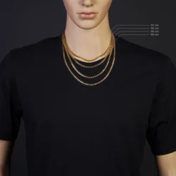 4mm Phantasiekette Kette Collier Halskette, 585 Gold Gelbgold, glänzend, 60cm