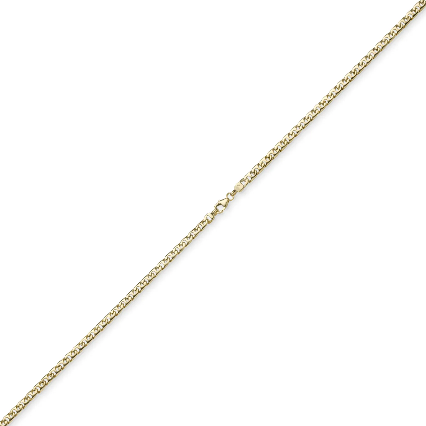 4mm Phantasiekette Kette Collier Halskette, 585 Gold Gelbgold, glänzend, 50cm