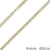 4mm Phantasiekette Kette Collier Halskette, 585 Gold Gelbgold, glänzend, 45cm