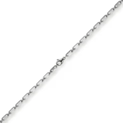 5,5mm Plattenkette Kette Collier aus 585 Gold Weißgold massiv 55cm Herren