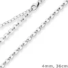 4mm Plattenkette Silberkette Collier Halskette aus 925 Silber 36cm