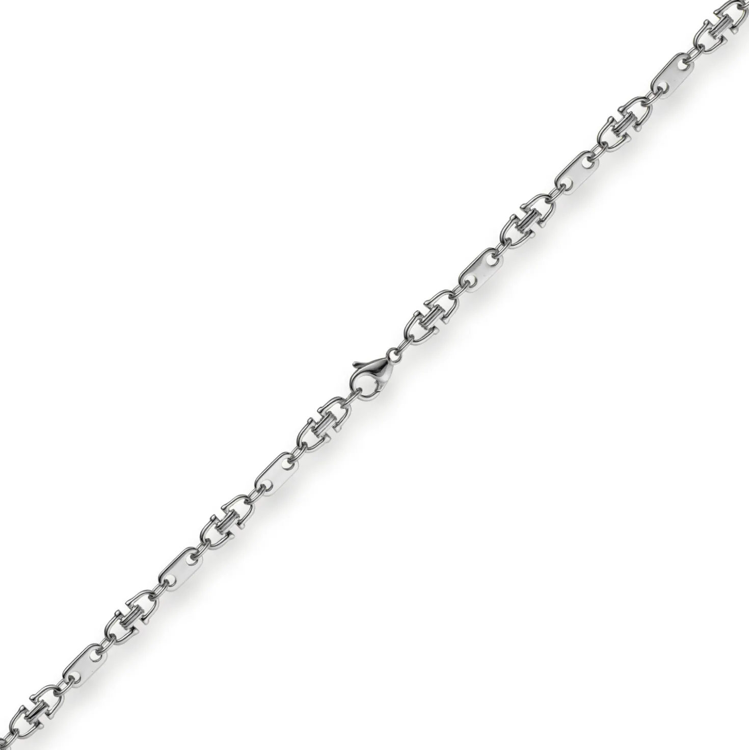 5,5mm Platte-Steigbügel Kette Collier Halskette aus 585 Gold Weißgold 70cm