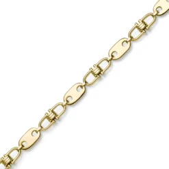 11mm Platte-Steigbügel Kette Collier Halskette aus 585 Gold Gelbgold massiv 70cm
