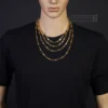 5,5mm Platte-Steigbügel Kette Collier Halskette, 585 Gold Gelbgold, 60cm