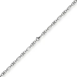 5,5mm Platte-Steigbügel Kette Collier Halskette aus 585 Gold Weißgold 50cm