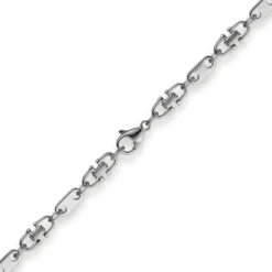 5,5mm Platte-Steigbügel Kette Collier Halskette aus 585 Gold Weißgold 50cm