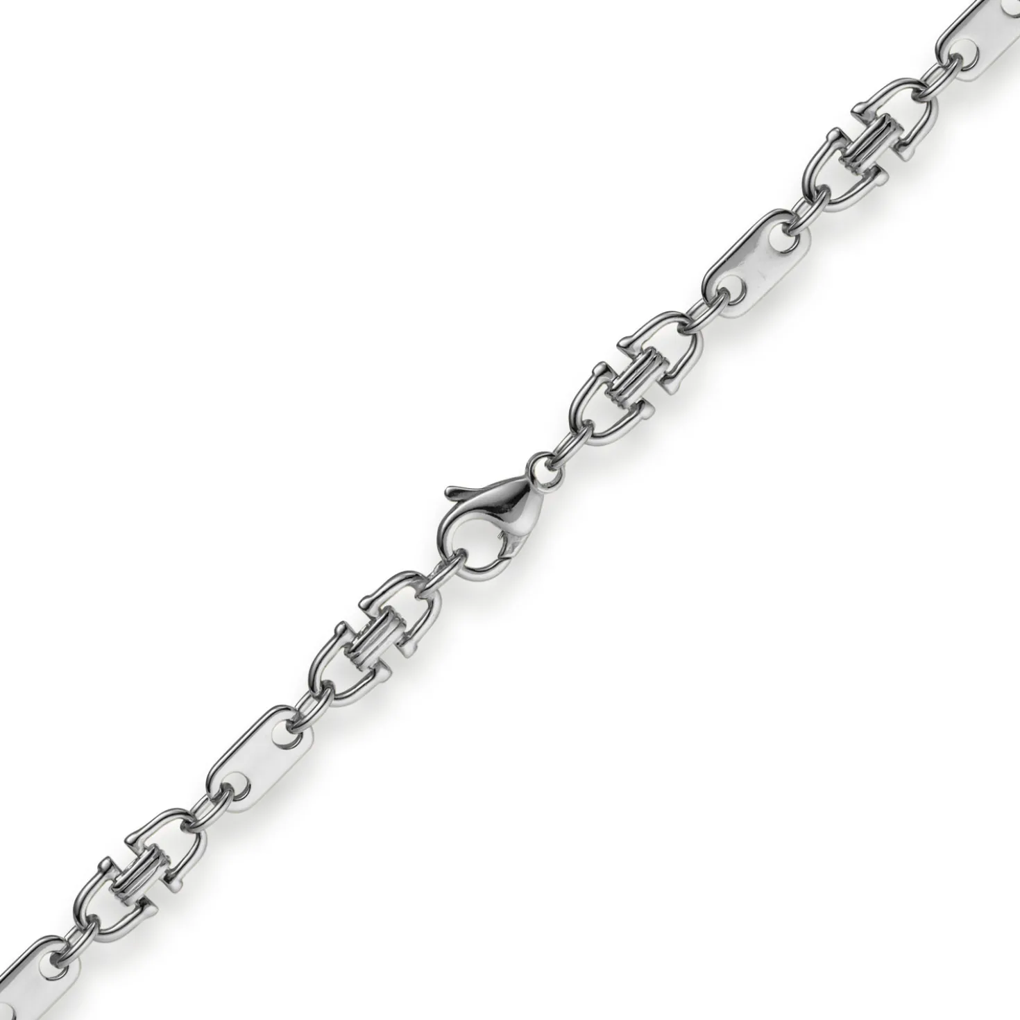 5,5mm Platte-Steigbügel Kette Collier Halskette aus 585 Gold Weißgold 50cm