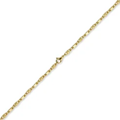 3mm Platte-Steigbügel Kette Collier Halskette, 585 Gold Gelbgold, 55cm