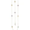1mm Rankerkette mit Citrinen Blautopasen Amethysten, 585 Gold Gelbgold, 90cm