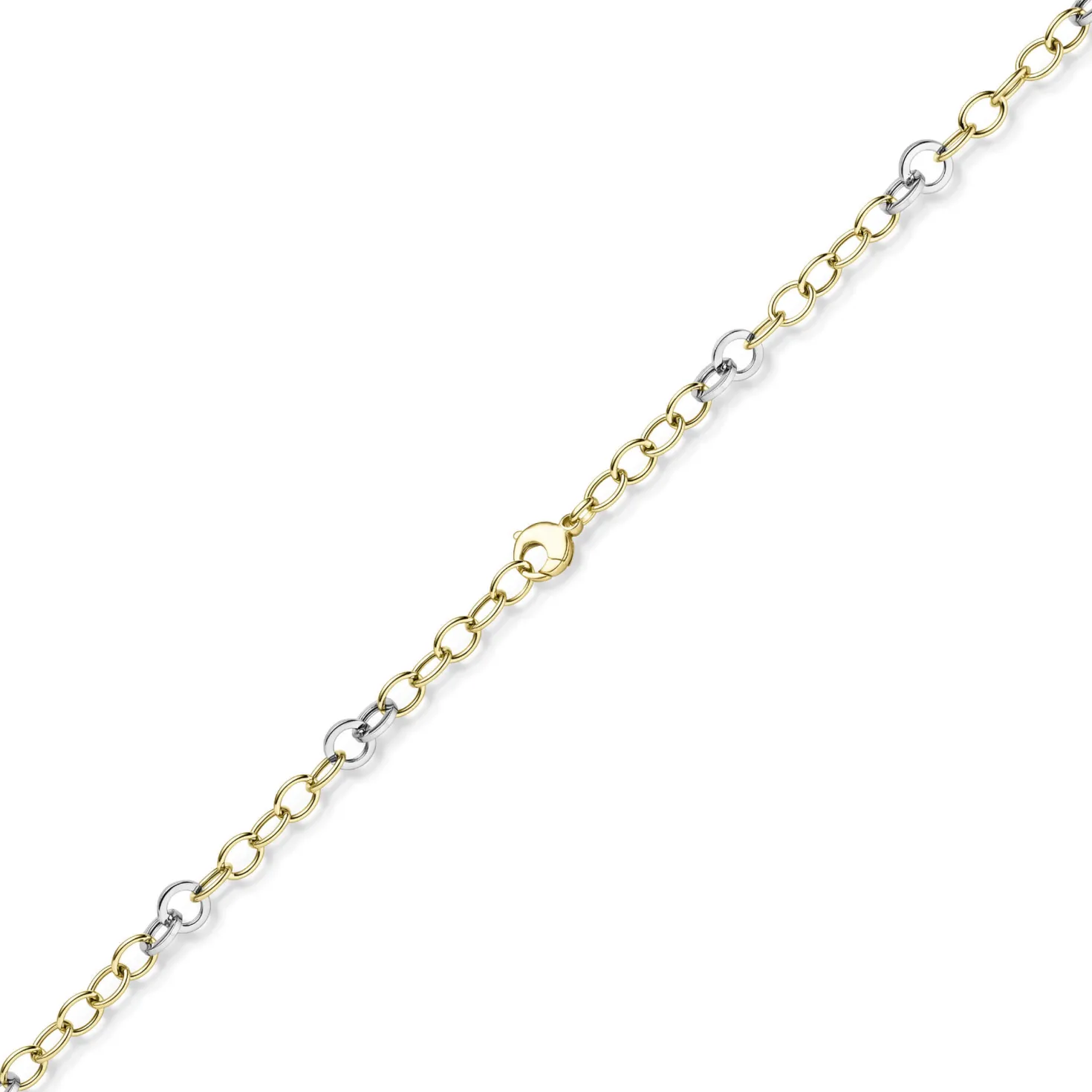 9,5mm Ringel-Armband Armkette aus 585 Gold Gelbgold Weißgold bicolor 21cm