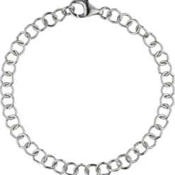 5,7mm Ringel Armband Rundankerarmband aus echtem 925 Silber rhodiniert, 19cm