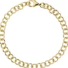 5,8mm Ringel Armband Rundankerarmband aus 925 Silber gelbgold vergoldet, 19cm