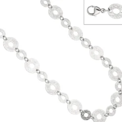 17,1mm Ringelkette Collier Silberkette Halskette mit Struktur, 925 Silber, 60cm