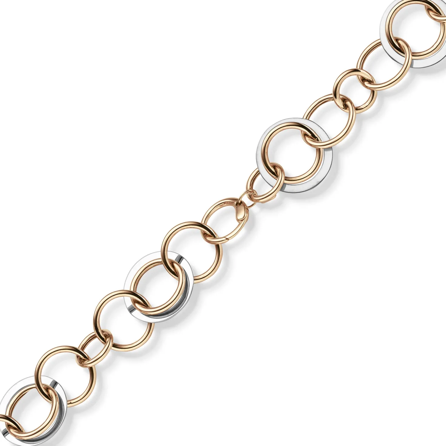 20mm Ringkette Phantasie-Armband Armkette aus 585 Gold Weißgold Rotgold 21cm