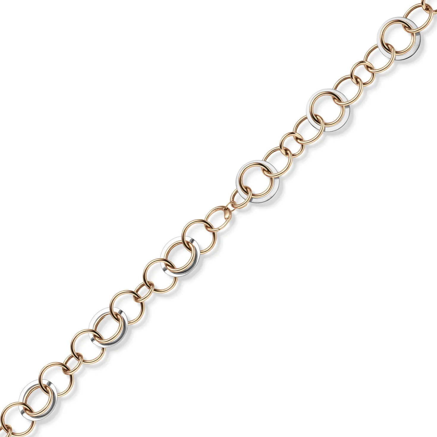20mm Ringkette Phantasie-Armband Armkette aus 585 Gold Weißgold Rotgold 21cm