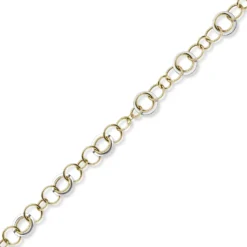 20mm Ringkette Phantasie-Armband Armkette aus 585 Gold Gelbgold Weißgold 21cm