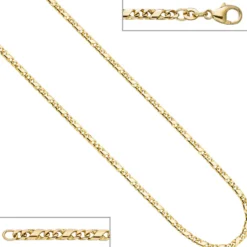 3,2mm Rockwell Kette Halskette Collier Goldkette 333 Gold Gelbgold 45cm Damen