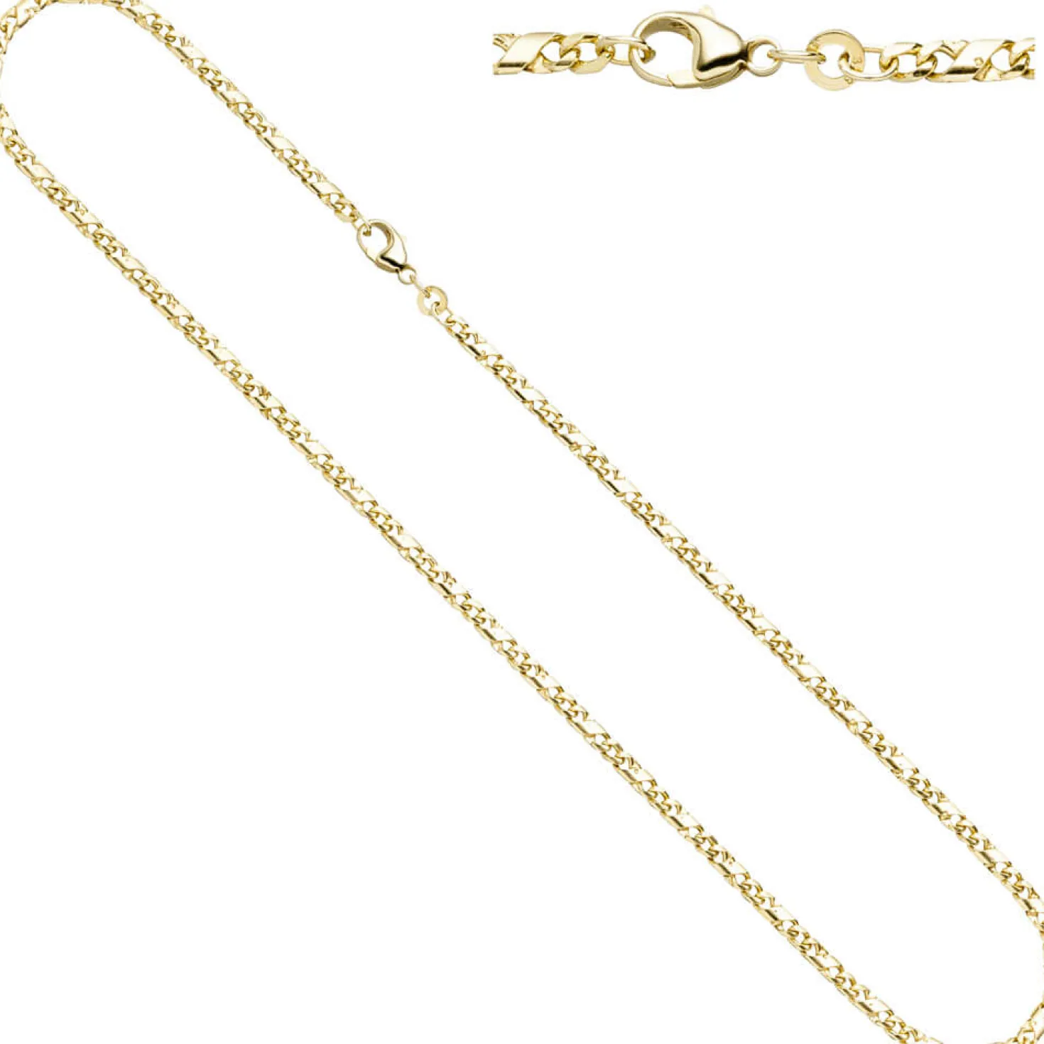 3,2mm Rockwell Kette Halskette Collier Goldkette 333 Gold Gelbgold 45cm Damen