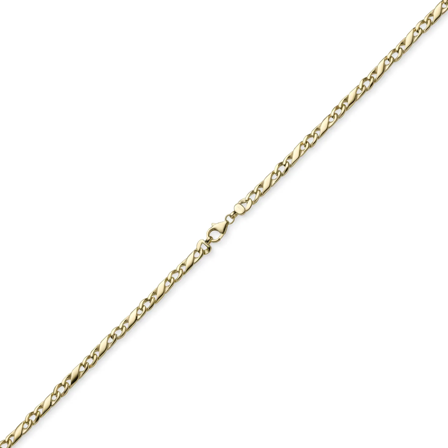 5mm Rockwellkette Kette Collier Halskette, 585 Gold Gelbgold, glänzend, 55cm