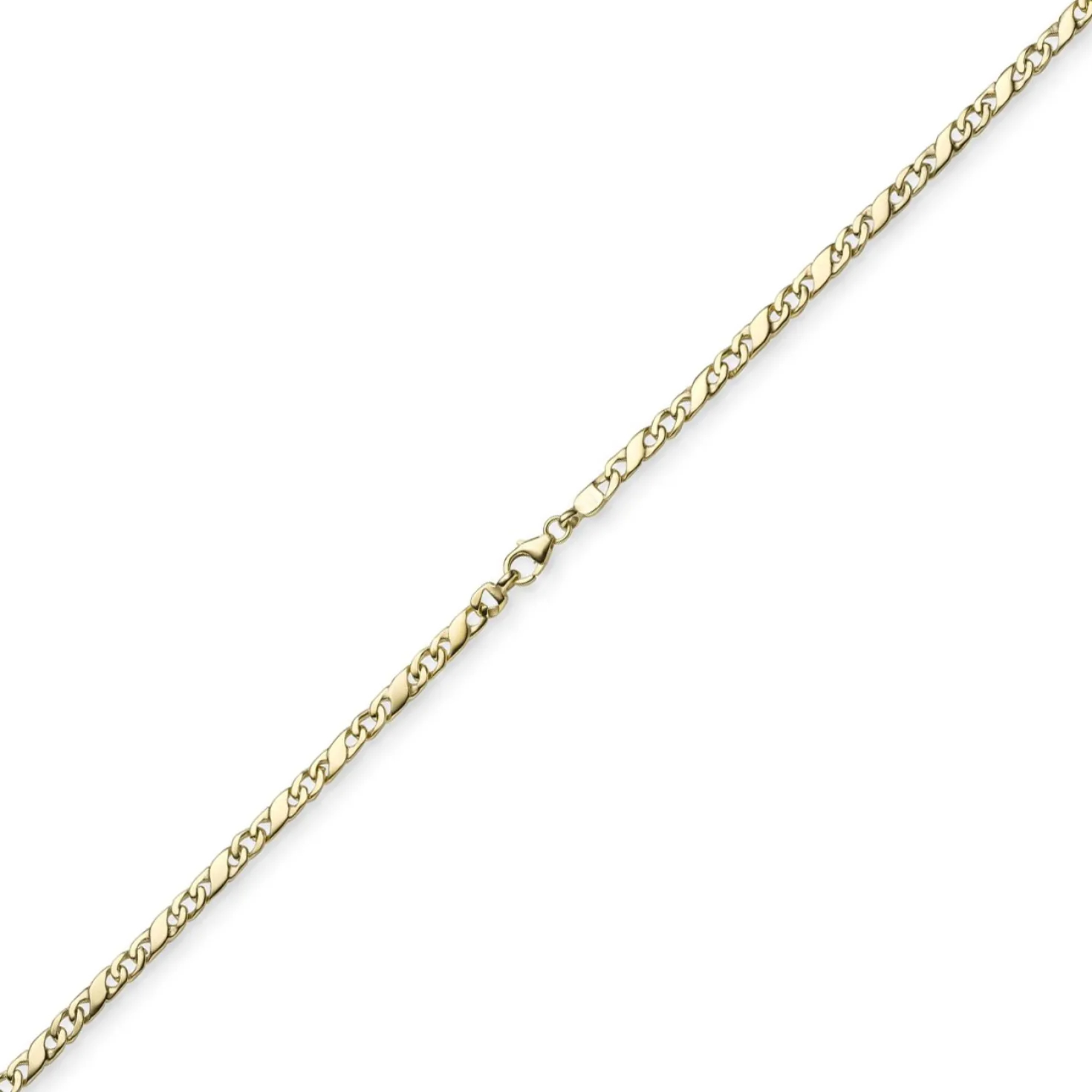 3,5mm Rockwellkette Kette Collier Halskette, 585 Gold Gelbgold, glänzend, 60cm