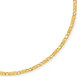 4,5mm Rockwellkette X-Panzerkette Collier 585 Gelbgold matt/glänzend 55cm Unisex