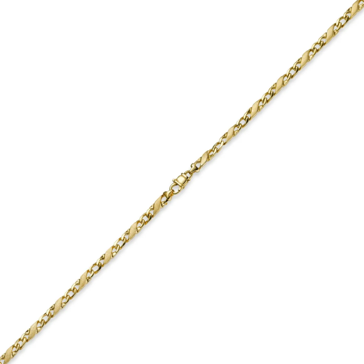 4,5mm Rockwellkette X-Panzerkette Collier 585 Gelbgold matt/glänzend 60cm Herren