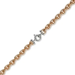 12mm Rundanker Armband Armkette aus 585 Gold Rotgold & Weißgold, 21cm
