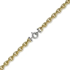 12mm Rundanker Armband Armkette aus 585 Gold Gelbgold & Weißgold, 21cm
