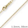 1,5mm Rund-Ankerkette aus 750 Gold Gelbgold Kette Collier Halskette, 50cm
