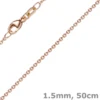 1,5mm Rund-Ankerkette aus 750 Gold Rotgold Kette Collier Halskette, 50cm