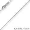 1,5mm Rund-Ankerkette aus 750 Gold Weißgold Kette Collier Halskette, 40cm
