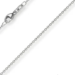 1,5mm Rund-Ankerkette aus 750 Gold Weißgold Kette Collier Halskette, 55cm