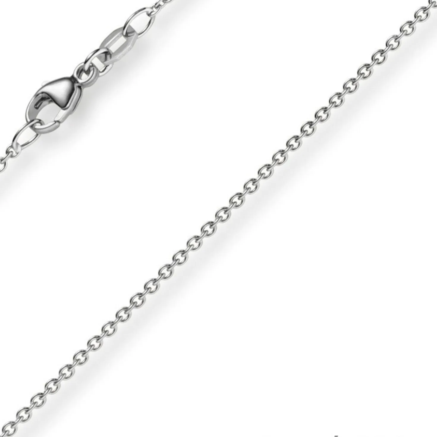 1,5mm Rund-Ankerkette aus 750 Gold Weißgold Kette Collier Halskette, 80cm