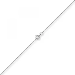 1,1mm Rund-Ankerkette aus 750 Gold Weißgold Kette Collier Halskette, 38cm