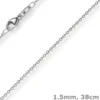 1,5mm Rund-Ankerkette aus 585 Gold Weißgold Kette Collier Halskette, 38cm