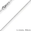 1,1mm Rund-Ankerkette aus 750 Gold Weißgold Kette Collier Halskette, 90cm