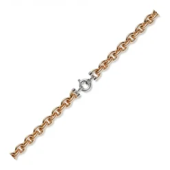 12mm Rundanker Kette Collier Halsschmuck 585 Gold Rotgold & Weißgold, 45cm