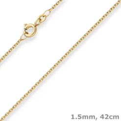 1,5mm Rund-Ankerkette Collier Halskette aus 333 Gold Gelbgold 42cm