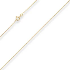 1,1mm Rund-Ankerkette Collier Halskette aus 585 Gold Gelbgold 34cm