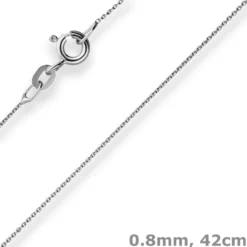 0,8mm Rund-Ankerkette Collier Halskette aus 333 Gold Weißgold 42cm