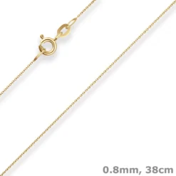 0,8mm Rund-Ankerkette Collier mit Zwischenöse aus 585 Gold Gelbgold 38cm